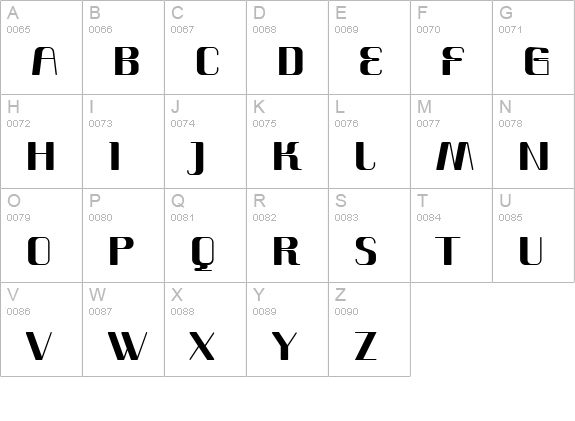 RomeroHeavy uppercase A-Z preview