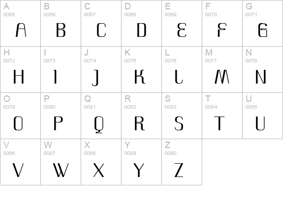 RomeroRegular uppercase A-Z preview