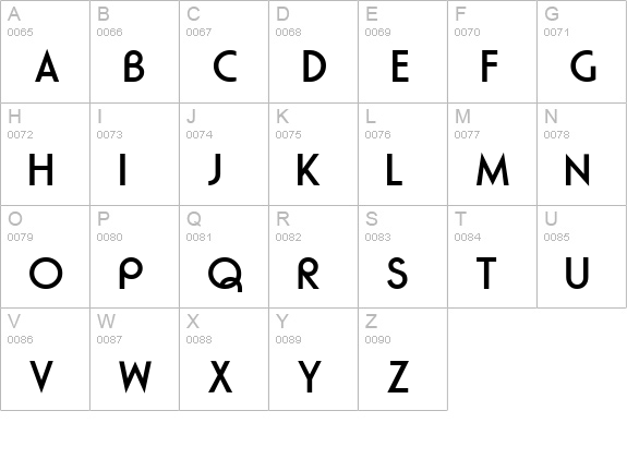 Ronda Regular uppercase A-Z preview