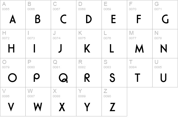 RondaEF uppercase A-Z preview