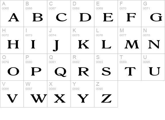 Roomy Extended Bold uppercase A-Z preview