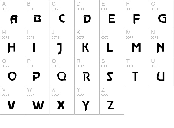 RoostLight uppercase A-Z preview