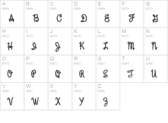 Rope MF uppercase A-Z preview
