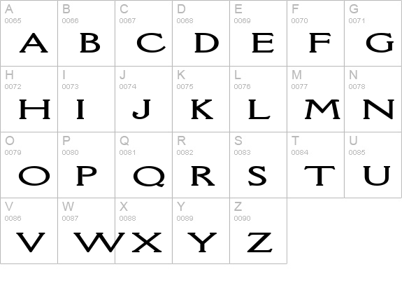 Rory Extended Bold uppercase A-Z preview