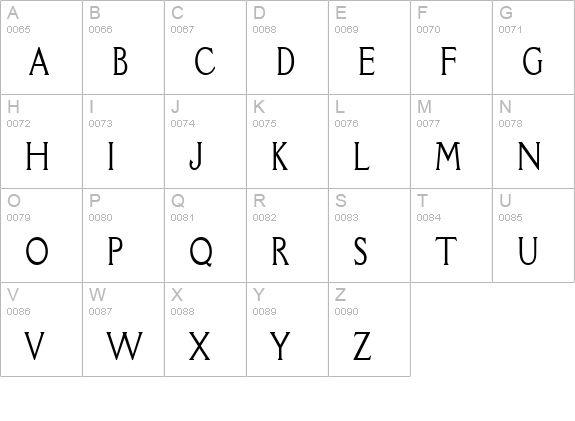 Rory Thin Normal uppercase A-Z preview