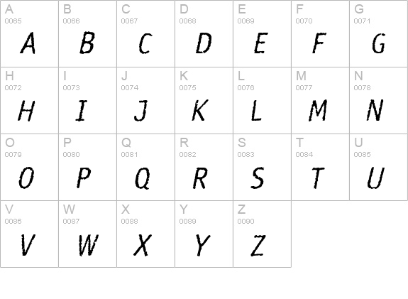 Rosango Italic uppercase A-Z preview