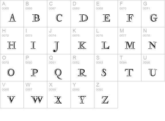 Rosart uppercase A-Z preview