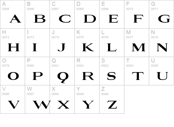 Rosegarden New uppercase A-Z preview