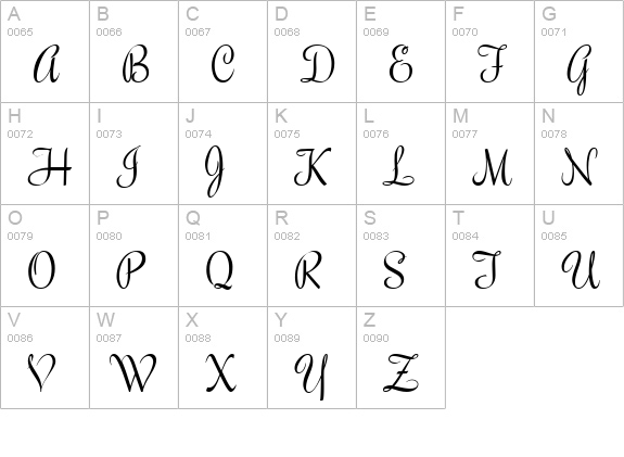 Roselyn uppercase A-Z preview