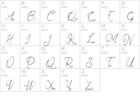 Rosetta uppercase A-Z preview