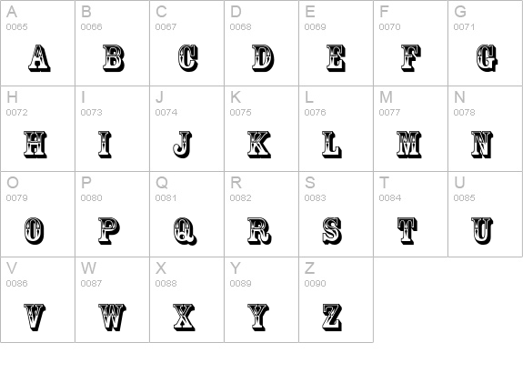 Rosewood Regular uppercase A-Z preview