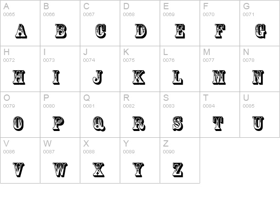 Rosewood Std uppercase A-Z preview