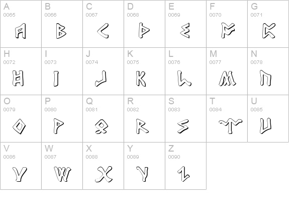 Rosicrucian 3D uppercase A-Z preview