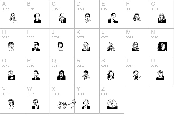 RosieO uppercase A-Z preview