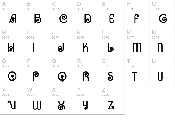 Rosita uppercase A-Z preview
