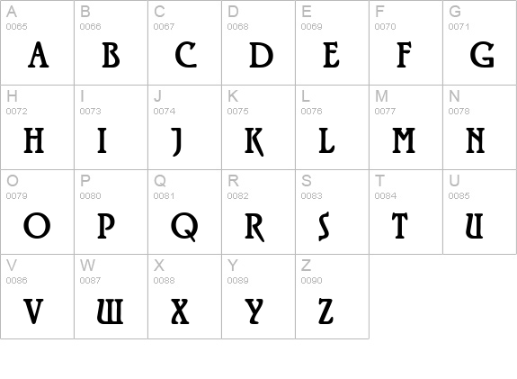 Roskell uppercase A-Z preview