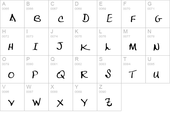 RoslinsHand Regular uppercase A-Z preview