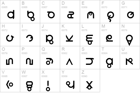 Roswell Wreckage uppercase A-Z preview