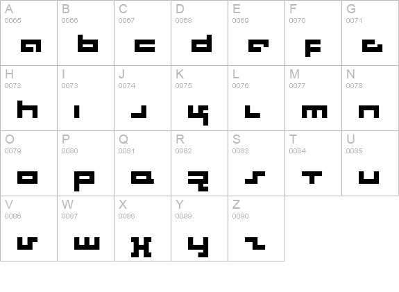 Rotek uppercase A-Z preview
