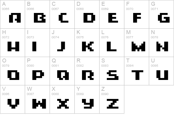 ROTORbonk uppercase A-Z preview