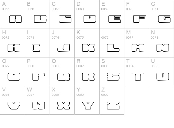 Rotund Outline BRK uppercase A-Z preview