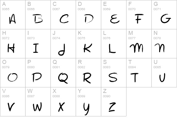 Rough Br Script Regular uppercase A-Z preview