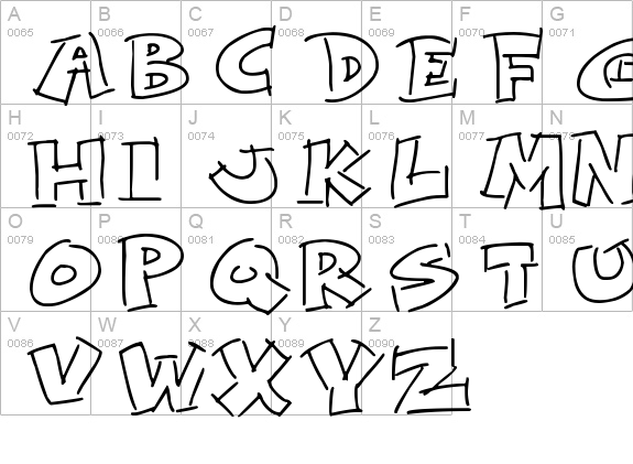 Rough Comic
 uppercase A-Z preview