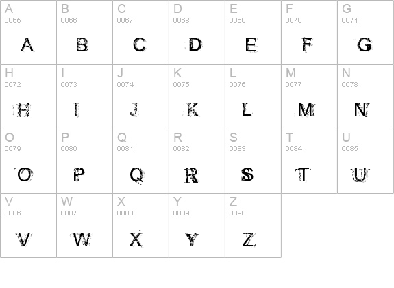 Rough linen uppercase A-Z preview