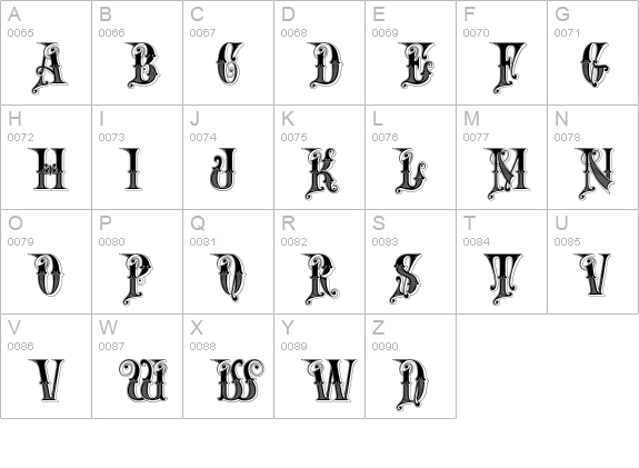 Rough Riders Alt Caps uppercase A-Z preview