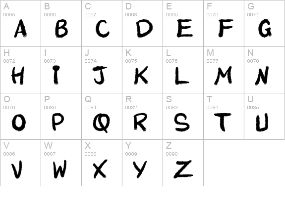 Rough Rough for Manga uppercase A-Z preview