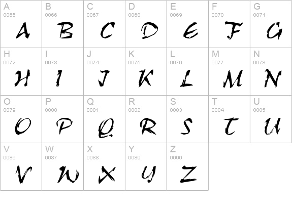 RoughBrush uppercase A-Z preview