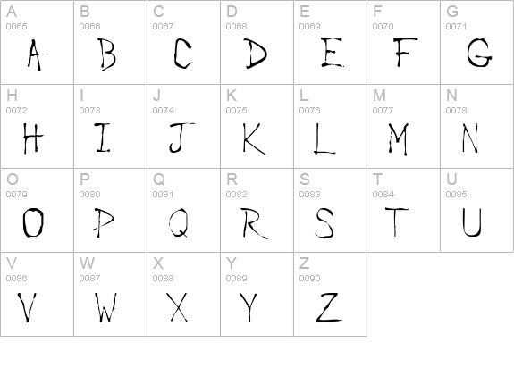 Roughedge uppercase A-Z preview