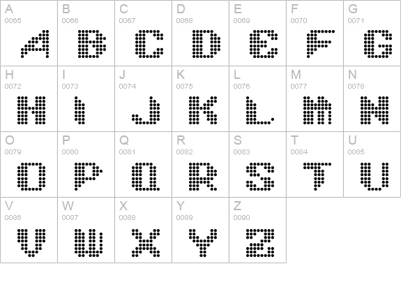 Roundbits uppercase A-Z preview
