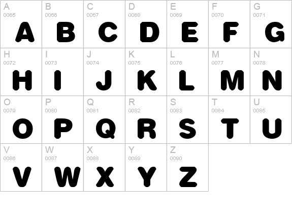 rounder multistyled uppercase A-Z preview