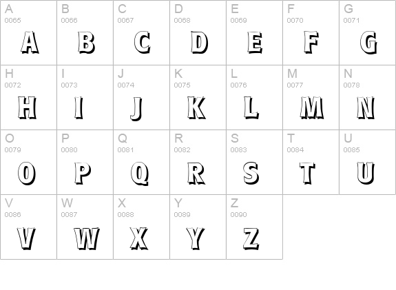 RoundestShadow-Bold uppercase A-Z preview