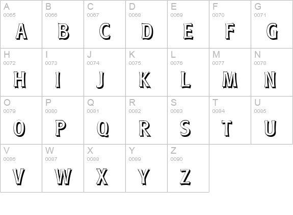 RoundestShadow-Regular uppercase A-Z preview