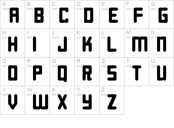 Roundish
 uppercase A-Z preview