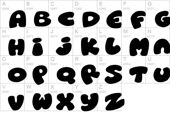 Roundish Toons
 uppercase A-Z preview