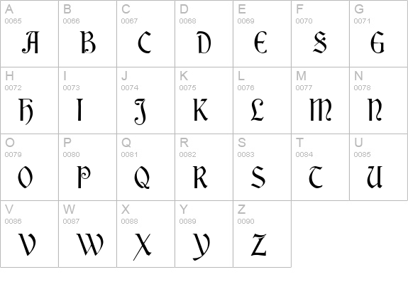 Rousseau uppercase A-Z preview