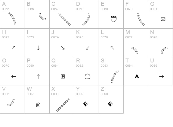 Routes A Four uppercase A-Z preview