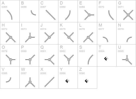 Routes A One uppercase A-Z preview