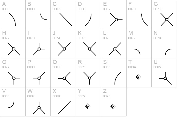 Routes B One uppercase A-Z preview