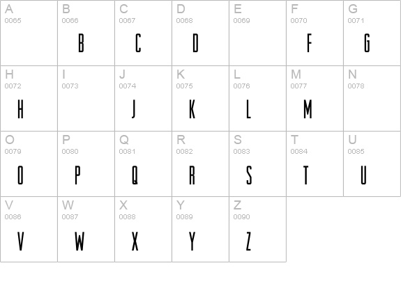 RRRaleighGothicMediumCond uppercase A-Z preview