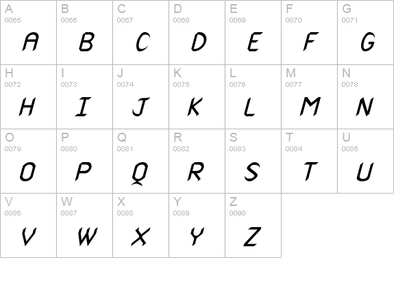Rscanaith Italic uppercase A-Z preview