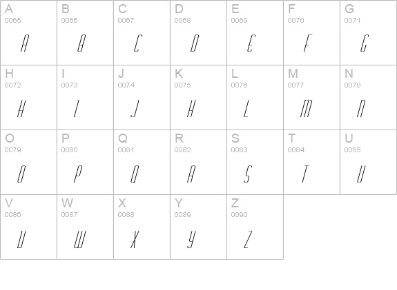 Rschasline Italic uppercase A-Z preview