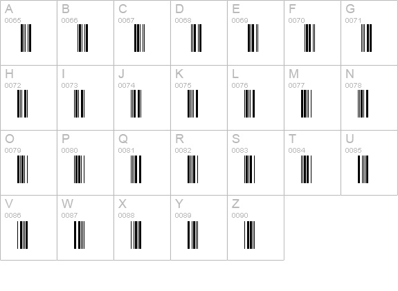 RSCode39 uppercase A-Z preview