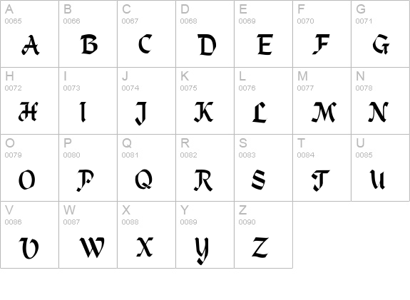 RSHeidleberg uppercase A-Z preview