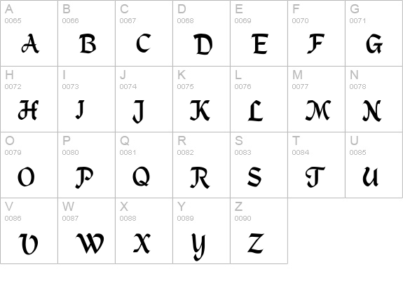 RSMacHumaine uppercase A-Z preview
