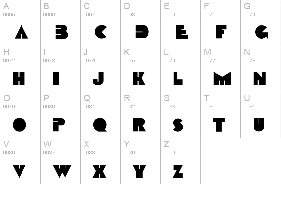 RSSharktooth uppercase A-Z preview