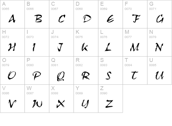 Ruach Std uppercase A-Z preview